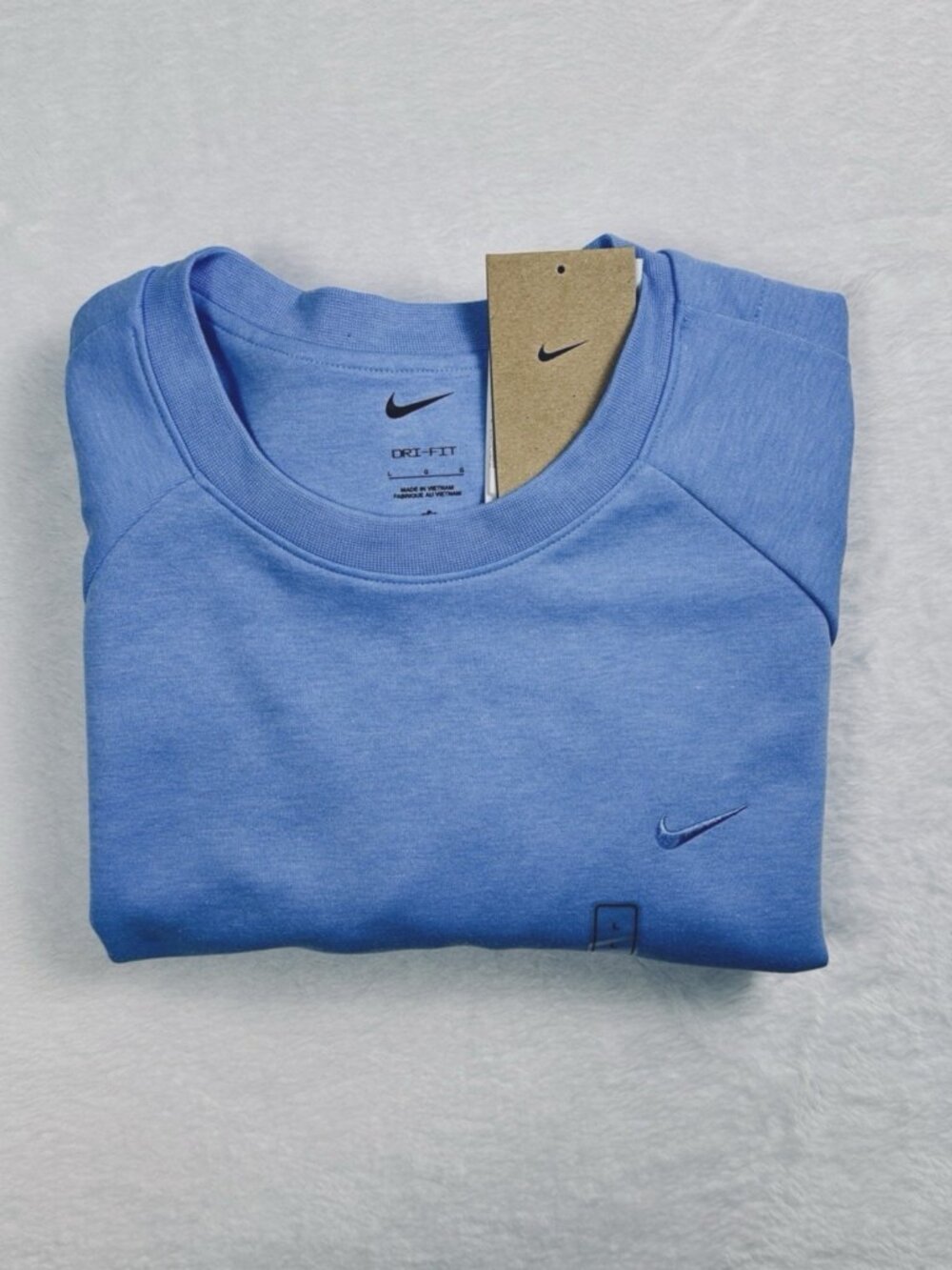 Nike Mens Primary Fleece Dri-FIT UV Performance Crew Neck Blue Large Pockets NWT - Picture 16 of 16